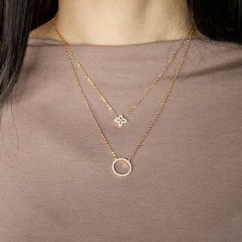 Collier Big Circle, plaqué or rose 2