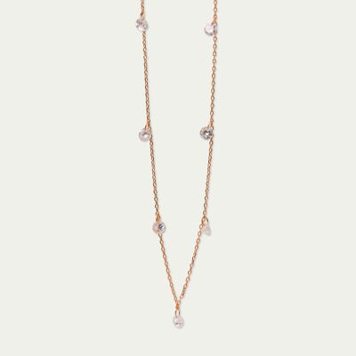 Necklace Pure Glam with zirconia, rose gold plated