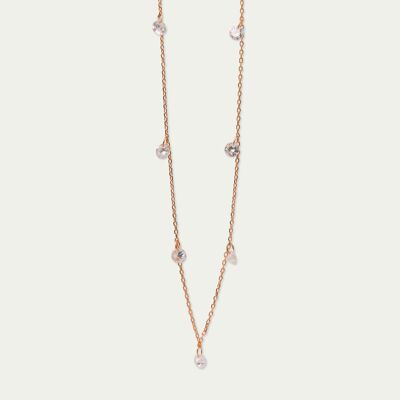 Collier Pure Glam avec zircone, plaqué or rose