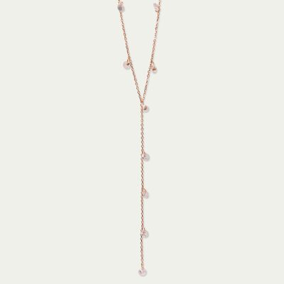 Necklace Y Pure with zirconia, rose gold plated