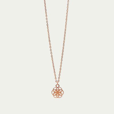 Necklace flower of life, rose gold plated