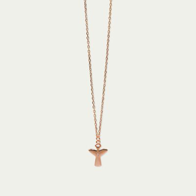 Necklace angel with a zirconia, rose gold plated