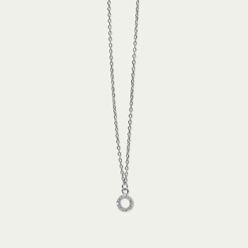 Collier Mini Circle avec zircone, argent sterling