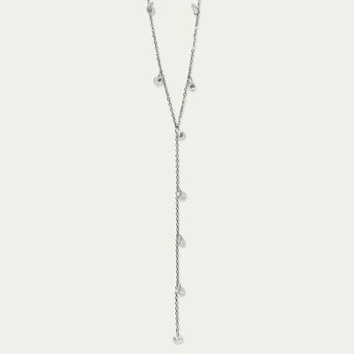 Necklace Y Pure with zirconia, sterling silver