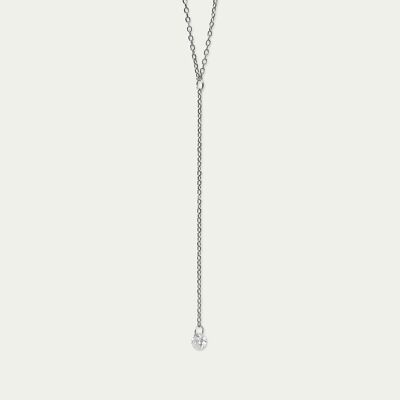 Necklace Y Pure with a zirconia, sterling silver