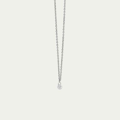 Halskette Pure mit einem Zirkonia, Sterling Silber