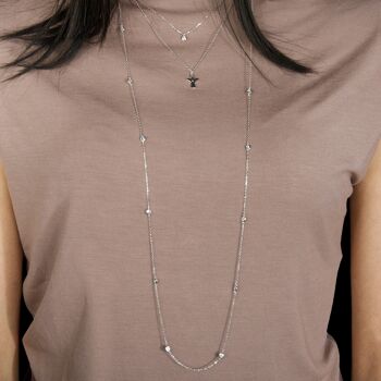 Collier ange avec un zircone, argent sterling 2