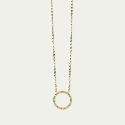 Necklace Big Circle, yellow gold plated