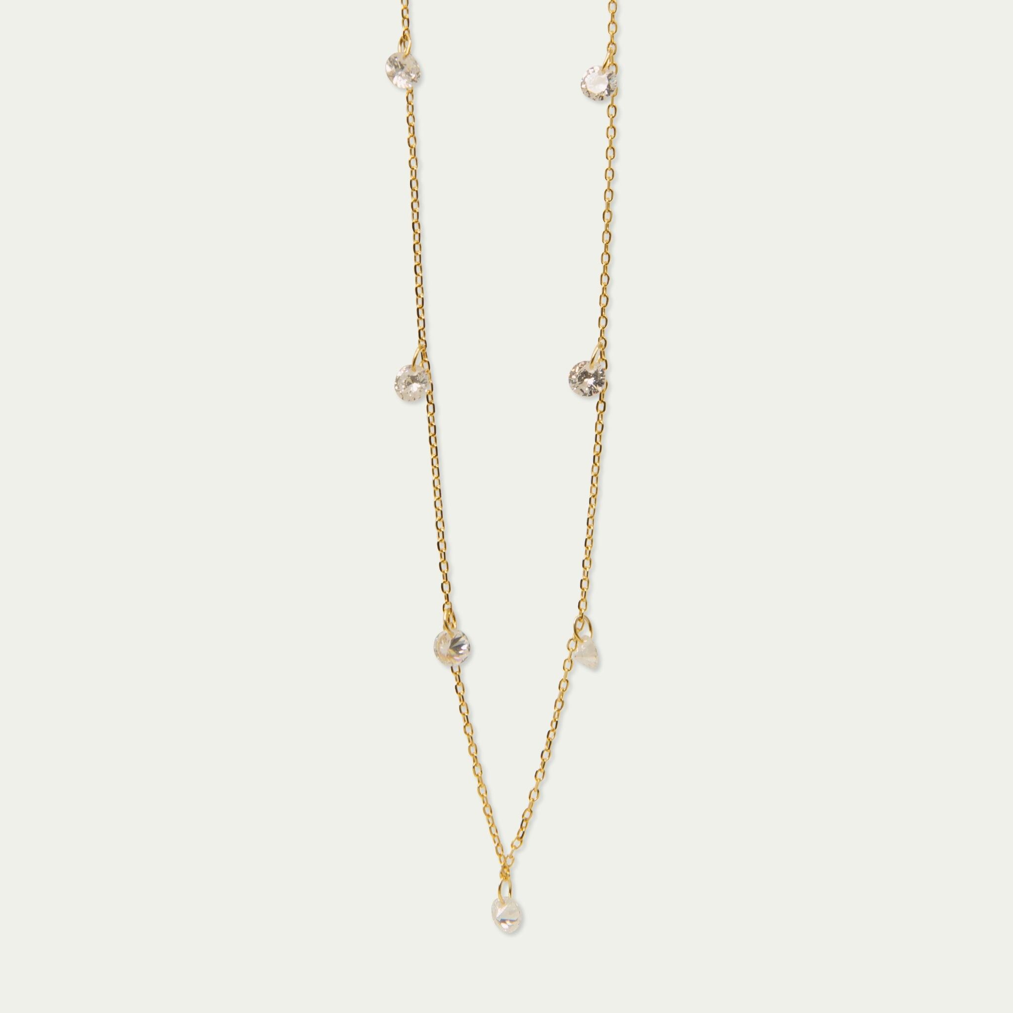 Collana Pure Glam con zirconi, placcata oro giallo