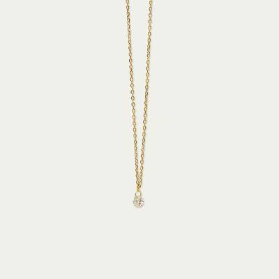 Necklace Pure with a zirconia, yellow gold plated