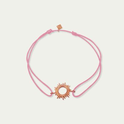 Brazalete de la suerte Sol, chapado en oro rosa - color de la correa