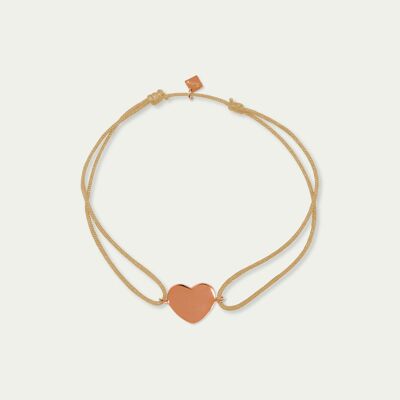 Lucky bracelet heart, rose gold plated - strap color