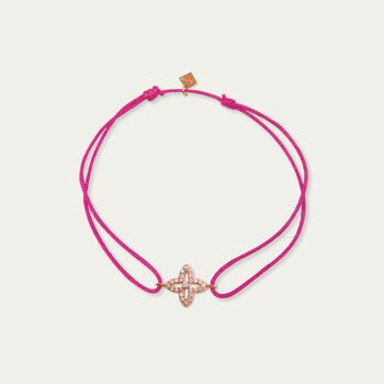 Bracelet porte-bonheur Shiny Clover, plaqué or rose - couleur du bracelet 1