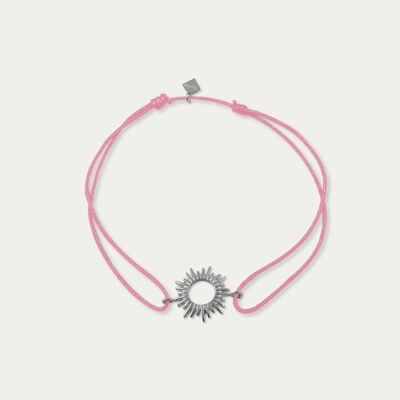 Bracelet porte-bonheur Soleil, argent massif - couleur du bracelet