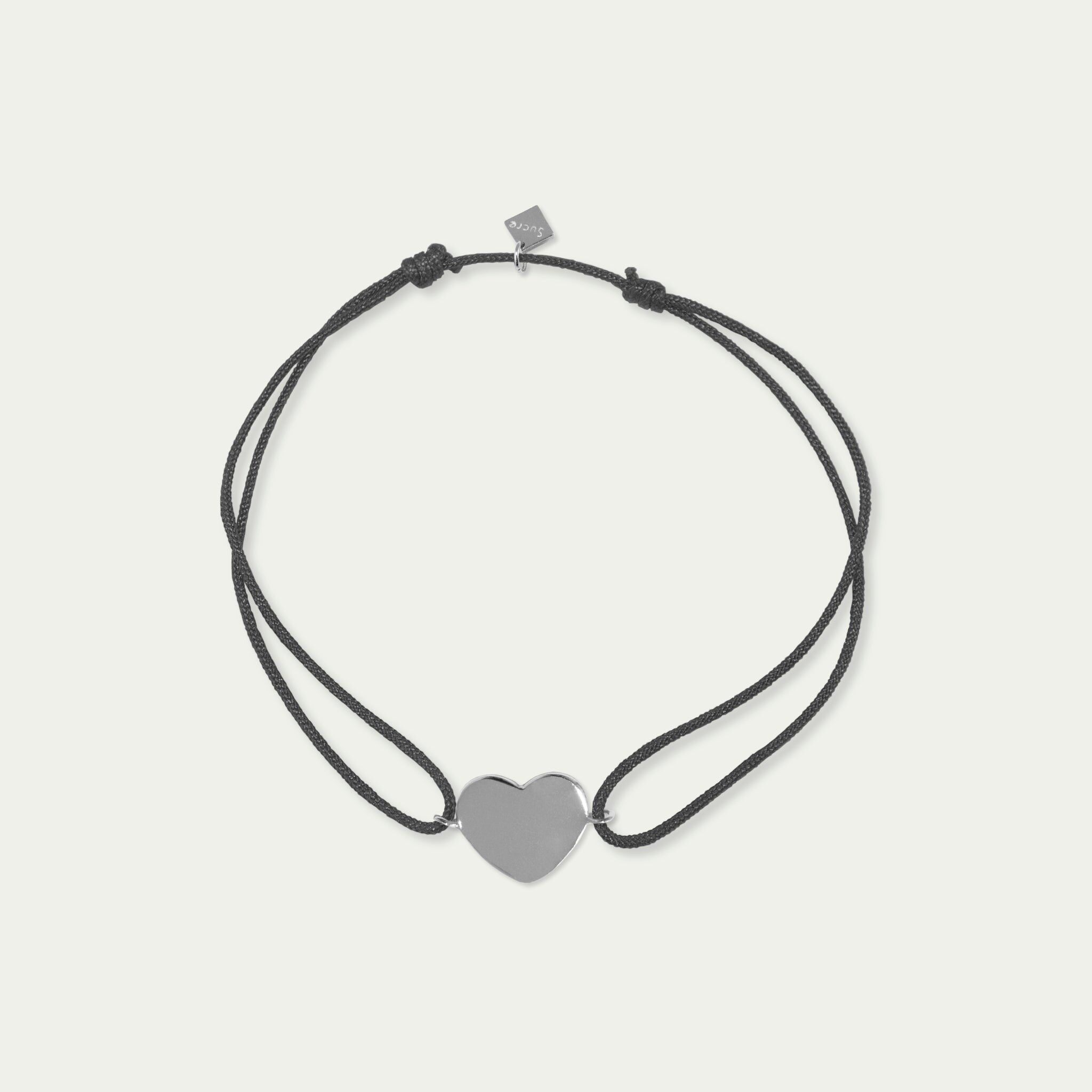 Glücksarmbändchen Herz, Sterling Silber - Bandfarbe