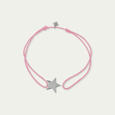 Lucky bracelet star, sterling silver - strap color