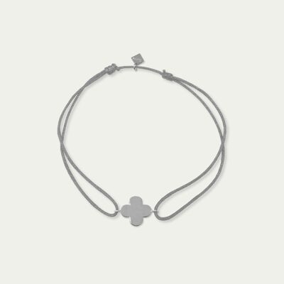 Lucky clover bracelet, sterling silver - strap color