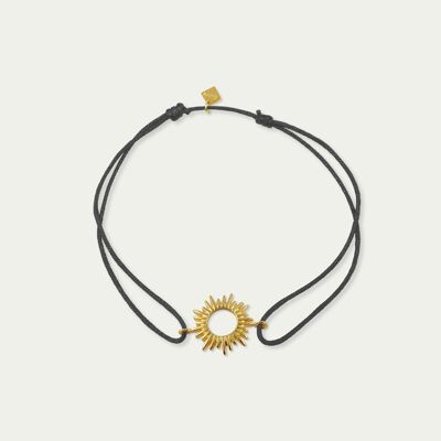 Lucky bracelet Sun, yellow gold plated - strap color