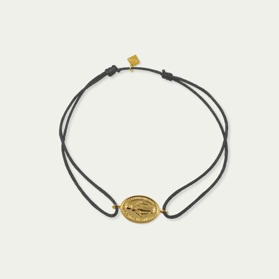 Lucky bracelet Madonna, yellow gold plated - strap color