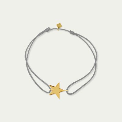 Lucky bracelet star, yellow gold plated - strap color