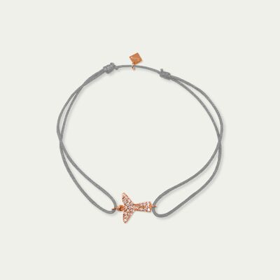 Bracelet porte-bonheur ange, pavé, plaqué or rose - couleur du bracelet