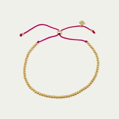 Bubbles lucky bracelet, yellow gold plated - strap color