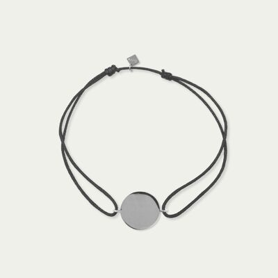 Lucky bracelet coin, sterling silver - strap color