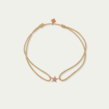 Bracelet porte-bonheur mini étoile, plaqué or rose - couleur du bracelet 1