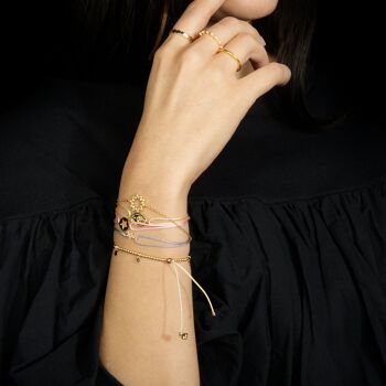 Bracelet porte-bonheur mini étoile, plaqué or rose - couleur du bracelet 2