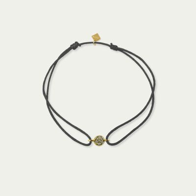 Lucky bracelet mini pavé, yellow gold plated - strap color