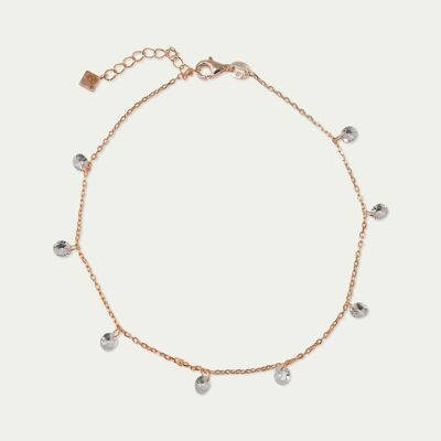 Ankle chain Pure Glam with zirconia, rose gold plated, crystal