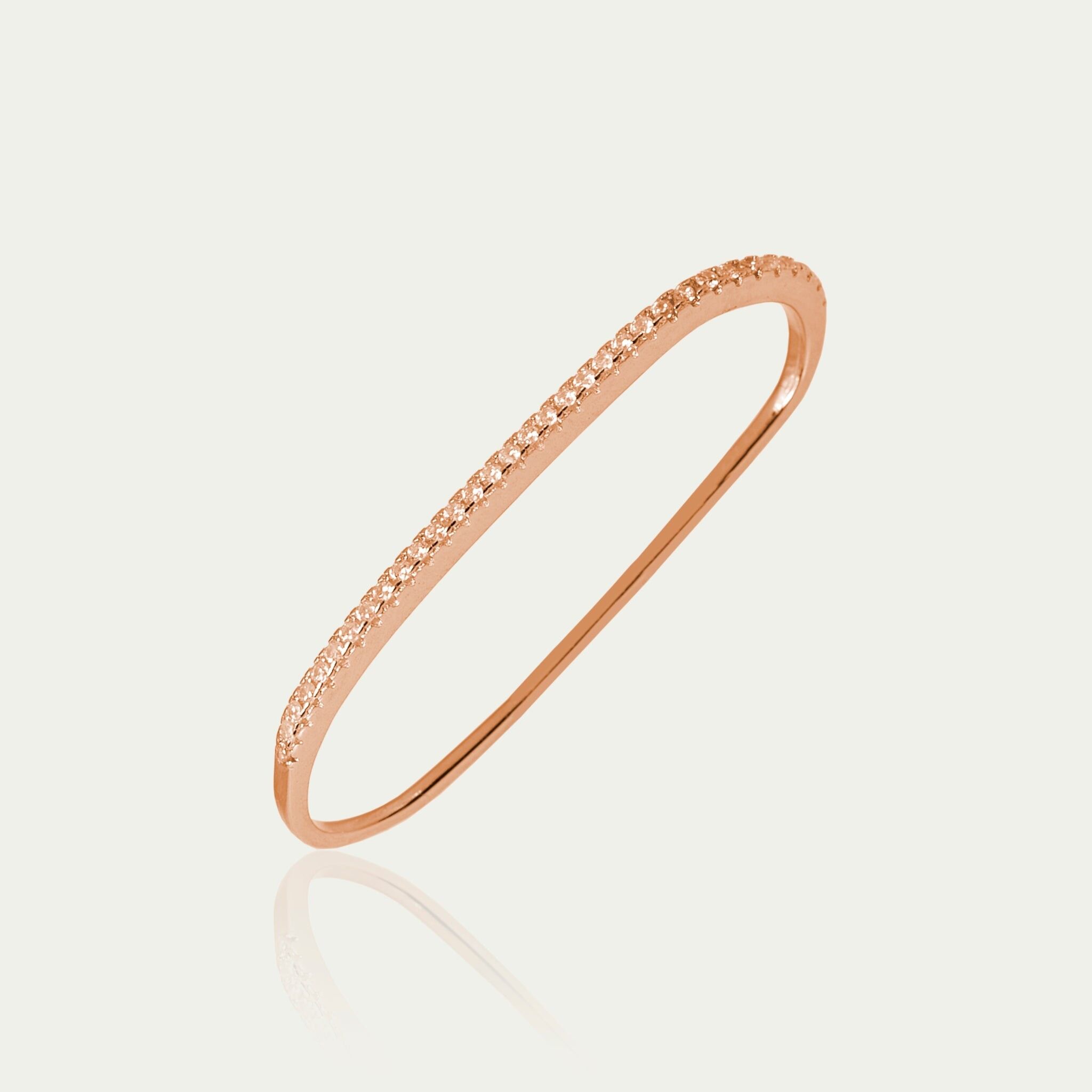 Earcuff Bar mit Zirkonia, Roségold vergoldet