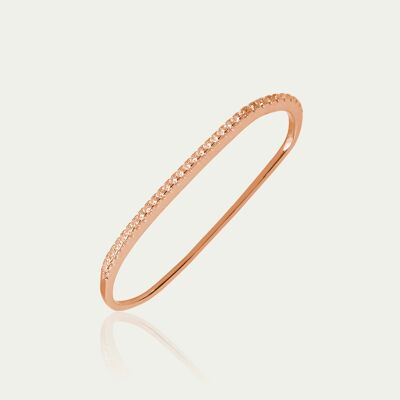 Earcuff bar with zirconia, rose gold plated