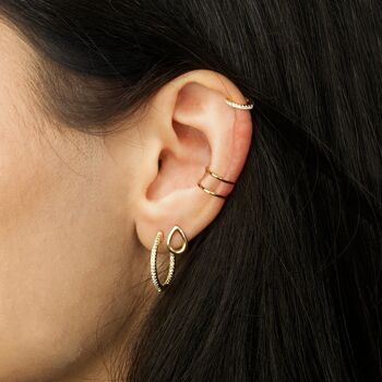 Boucle d'oreille avec zircone, plaqué or rose 3