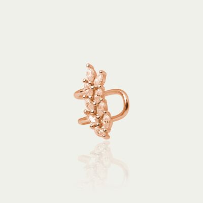 Earcuff Wire Flower, chapado en oro rosa - se vende por unidades