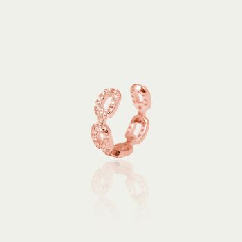 Boucle d'oreille chaîne brillante avec zircone, plaqué or rose 1