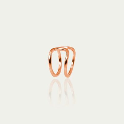 Earcuff Double Line, rose gold plated - sold individually