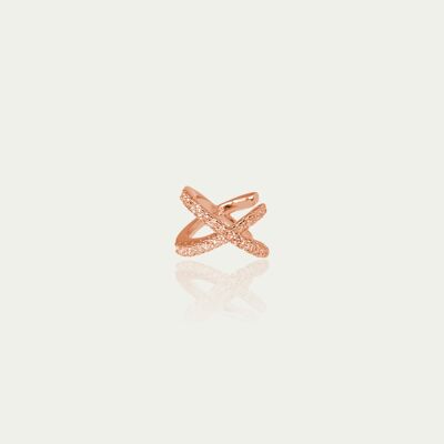 Earcuff Cross with zirconia, rose gold plated