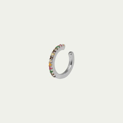 Earcuff Rainbow con zirconi, argento sterling