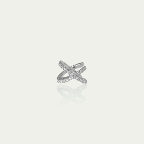 Earcuff Cross mit Zirkonia, Sterling Silber