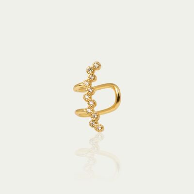 Earcuff Wire Sparkling, chapado en oro amarillo - se venden por unidades