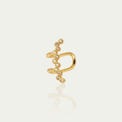 Earcuff Wire Sparkling, yellow gold plated - sold individually