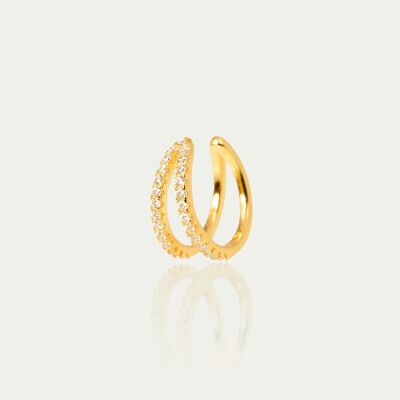 Earcuff Shiny with zirconia, yellow gold plated