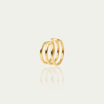 Earcuff Triple Line, yellow gold plated - sold individually