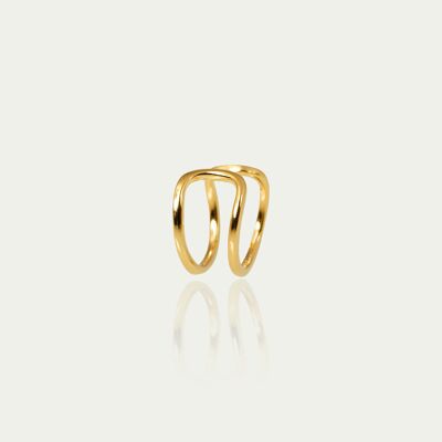 Earcuff Double Line, placcato oro giallo - venduto singolarmente