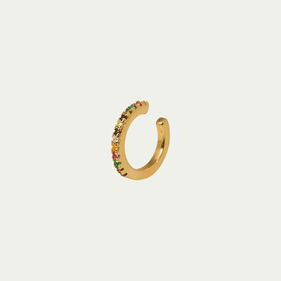 Earcuff Rainbow with zirconia, yellow gold plated