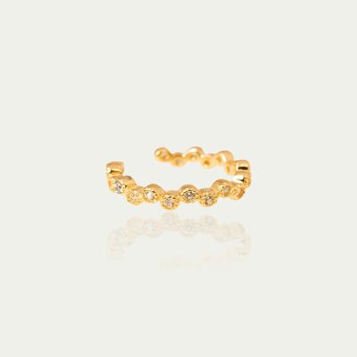 Earcuff sparkling with zirconia, yellow gold plated