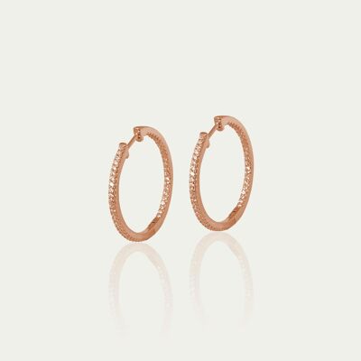 Hoop earrings Glam, large, 18K rose gold plated