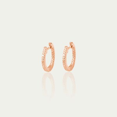 Hoop earrings Glam, small, 18K rose gold plated