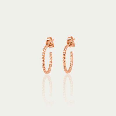 Creole Mini Basic Twist, rose gold plated